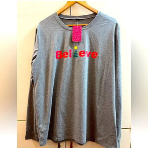 Pat pat womans/ mans T-shirts Christmas top BELIEVE GRAY COLOR size XXL ( L/XL)